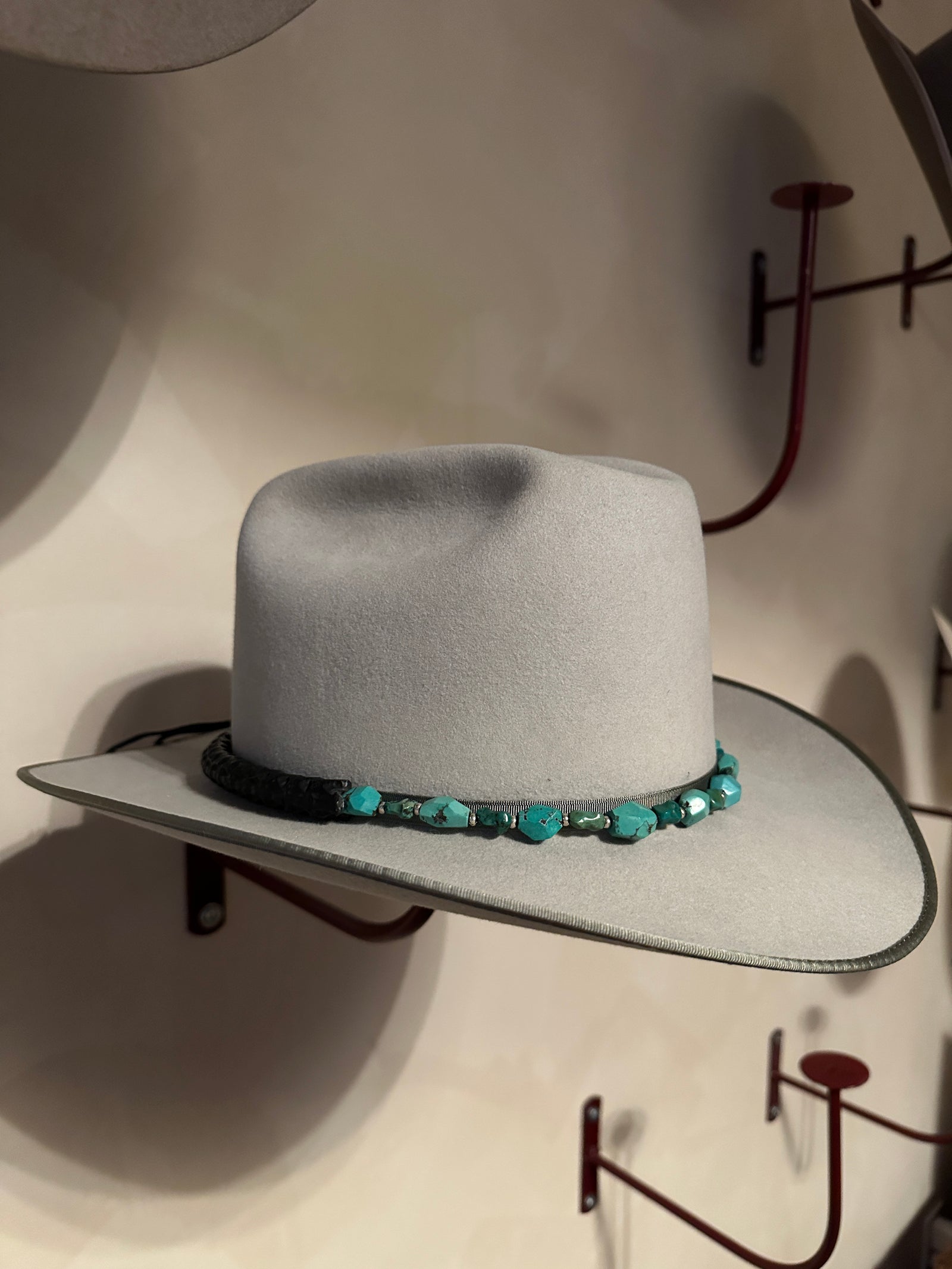 Turquoise Nuggets Snake Vertebrae Hat Band