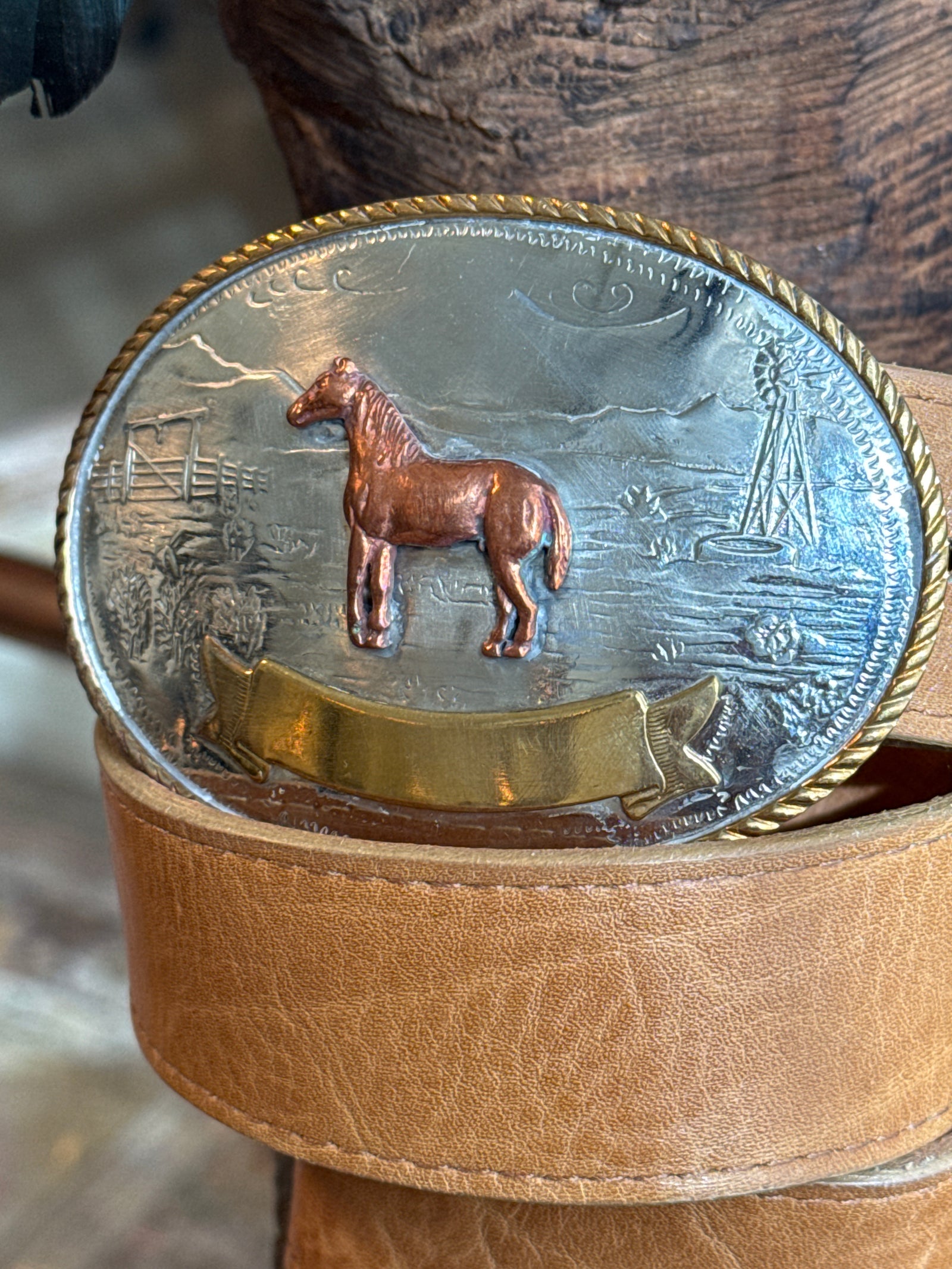 Vintage Tony Lama Horse Buckle