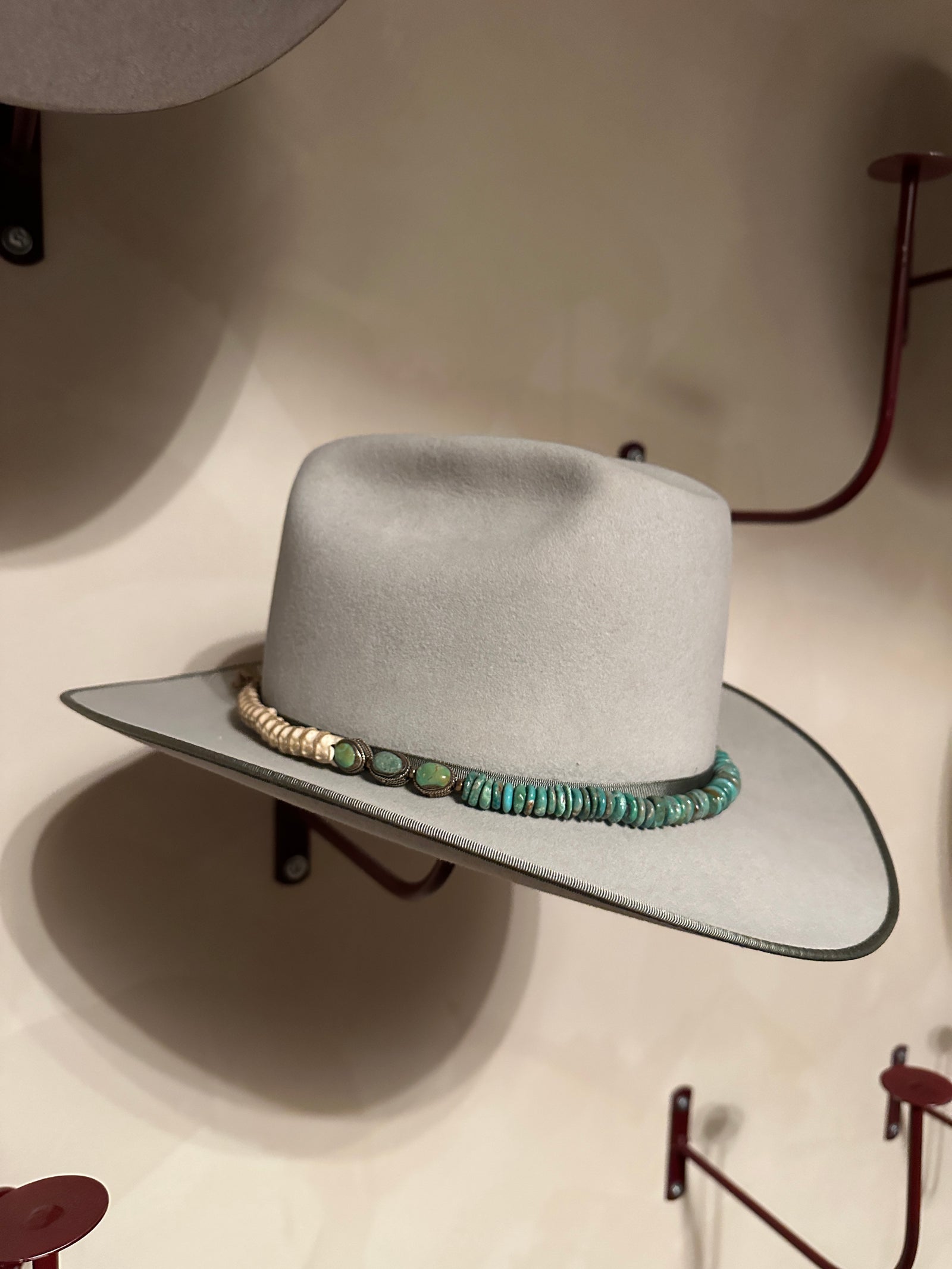 Turquoise Discs Snake Vertebrae Hat Band