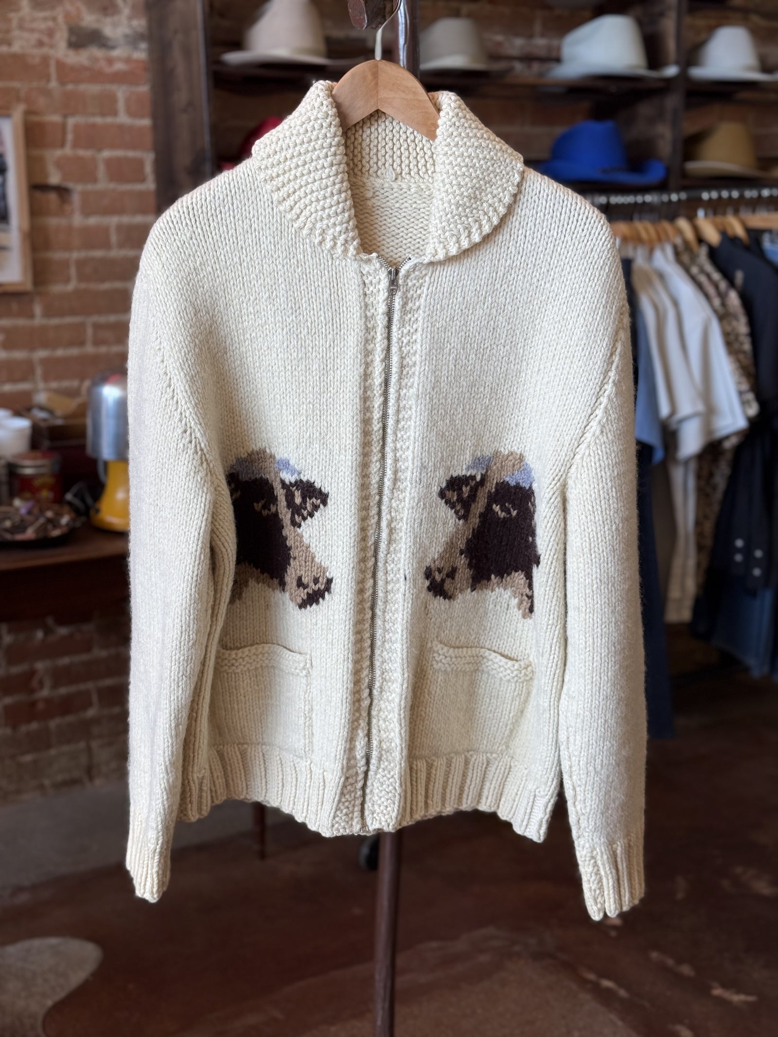 Vintage Knit Cow Sweater