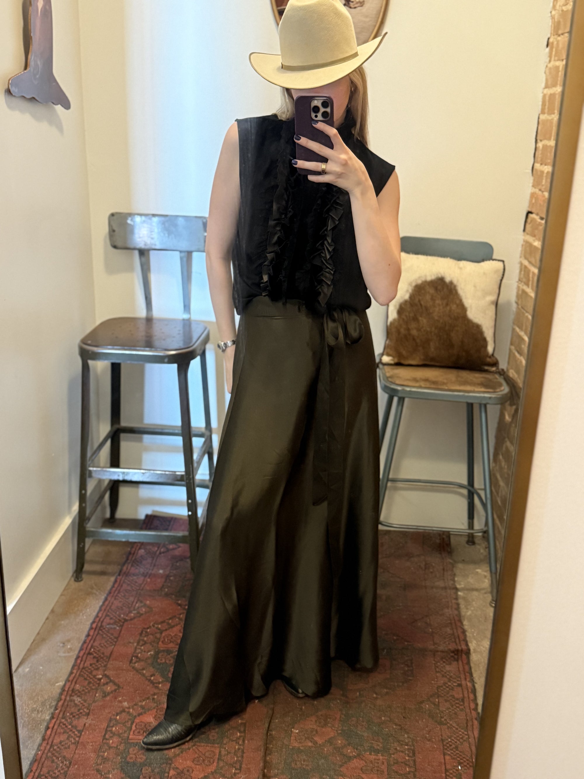 Pour Les Femmes Silk Wrap Skirt