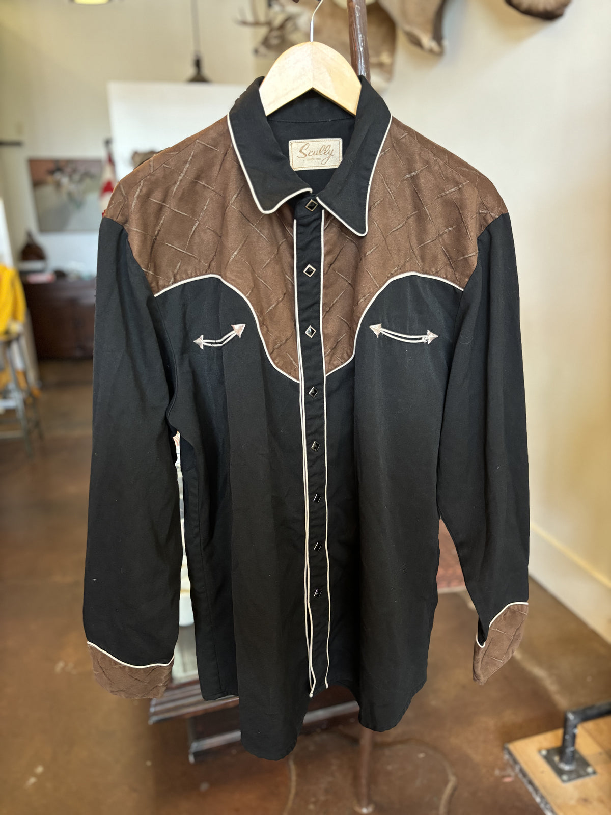 Vintage Scully Black and Brown Western Shirt