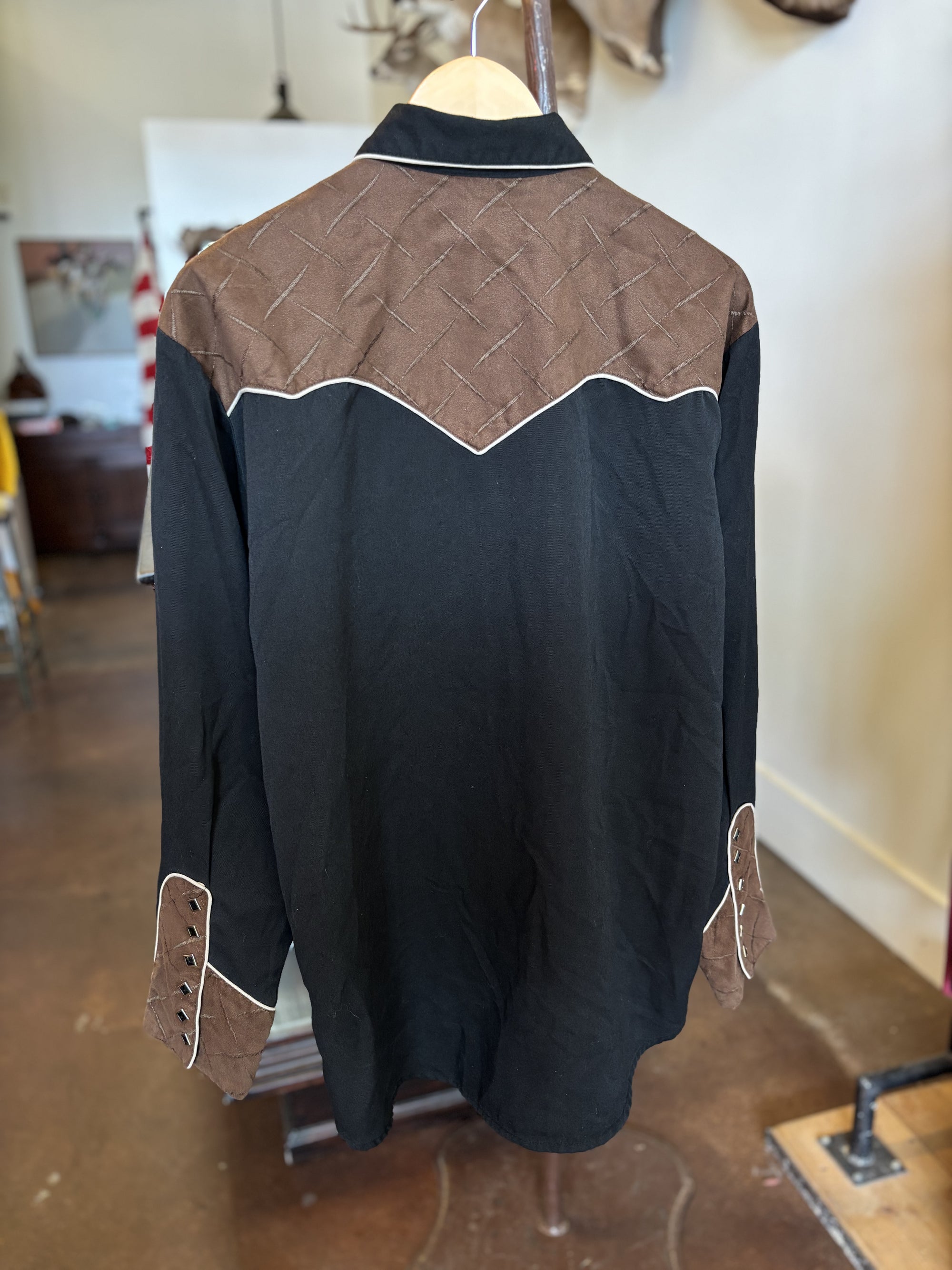 Vintage Scully Black and Brown Western Shirt