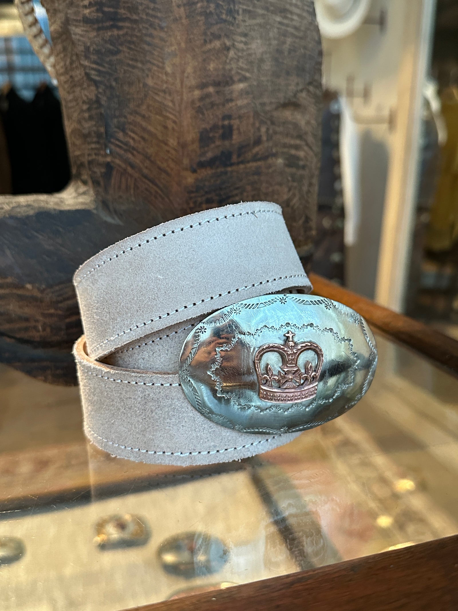 Vintage Crown Belt Buckle